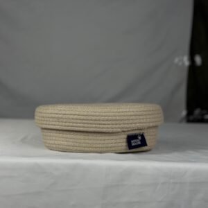 سلة تخزين دائرية من حبال القطن مع غطا